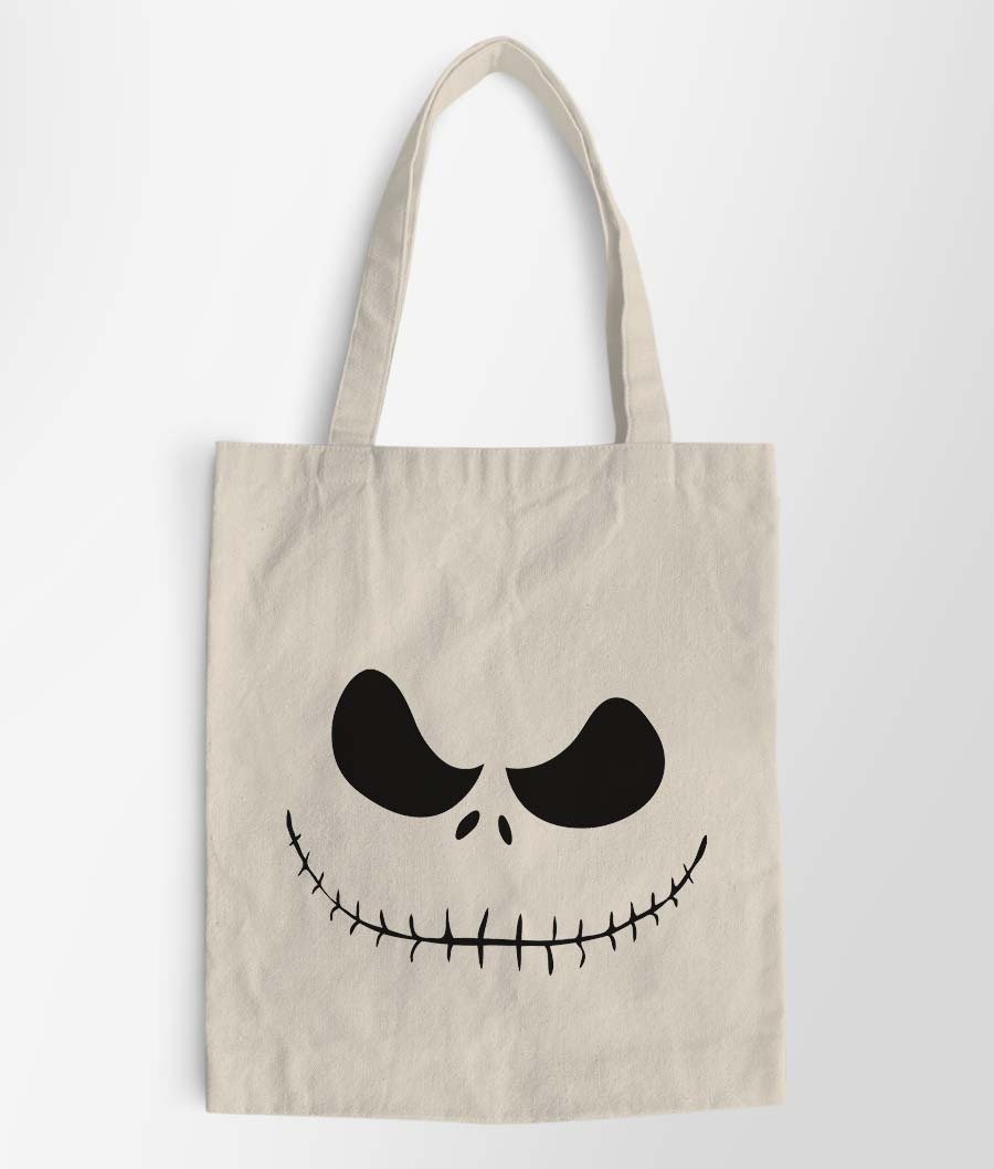 Jack Skeleton's face totebag
